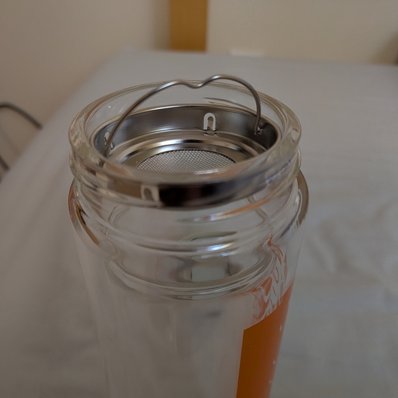 Clear Water Bottle with Orange Logo - Picture 3 of 6
